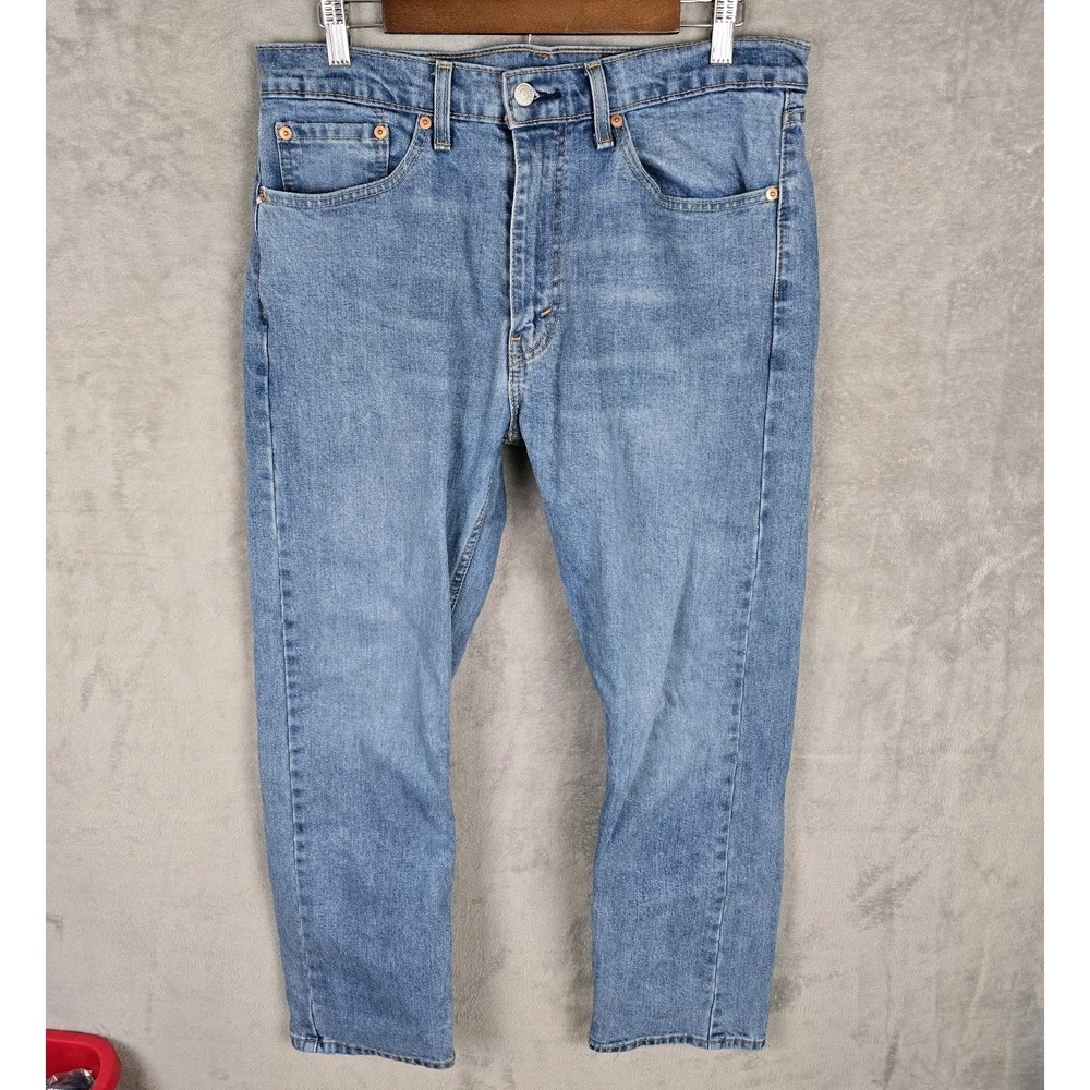 Levis 505 Regular Fit Mens Jeans 34x30 Medium Wash Blue Straight Leg Denim